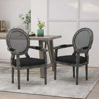 Blagovaonska stolica od 2 komada s unutarnjim presvlakama od Francuske tkanine Crna