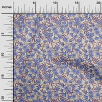 Tkanina u srednje plavoj boji, Retro Cvjetna tkanina za šivanje, zanatska tkanina širine dvorišta