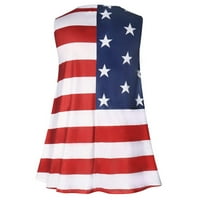 Fridja USA zastave Ženski tiskani prsluk s V-izrezom labava majica bez rukava