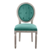 Blagovaonska stolica od baršuna u prirodnoj tirkiznoj boji
