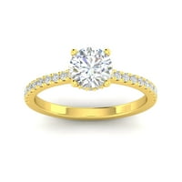 14-karatni certificirani dijamantni zaručnički prsten od 14-karatnog žutog zlata