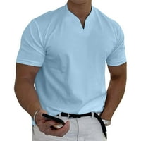 muška majica muška proljetna ljetna ležerna majica s izrezom u obliku slova u i kratkim rukavima top bluza majica