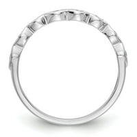 0,08CT. CZ Solid Real 14k White Gold Wedding Band prsten