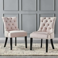 Trpezarijske stolice od čupavog baršuna-Set ružičastih