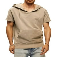 Muške majice, jednobojna majica s džepom, ljetni vrhovi, ležerna osnovna majica, radna bluza u kaki boji