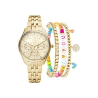 Poklon Set za Ženski sat sa zlatnom metalnom narukvicom