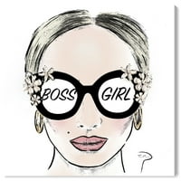 Wynwood Studio Canvas Pily Montiel - Boss Girl Fashion and Glam Portrets Wall Art Canvas Print White Pastel Pink