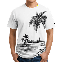 Majice Košulje za muškarce, dječake i muške palme Havajske košulje, labava fit s kratkim rukavima grafičke majice