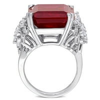 Miabella Women CT stvorio je Ruby 1- CT multi-oblik dijamanti 14KT bijeli zlatni koktel prsten