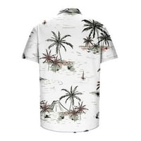 Caveitl vrhovi za muškarce, muškarci modni povremeni gumbi na havajima tiskaju košulja s kratkim rukavima bluza