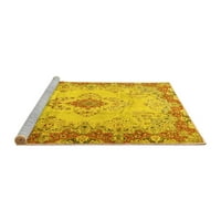 Tradicionalni perzijski tepisi u žutoj boji koji se mogu prati u perilici rublja, tvrtke Bucket, kvadrat 3 inča