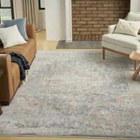 Bezvremenski klasik perzijski tepih od bjelokosti u plavoj boji 7 '10 10'