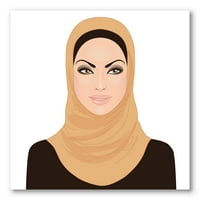 DesignArt 'Portret muslimanske djevojke u tradicionalnom hidžabu' Moderni platno zidne umjetničke tiska