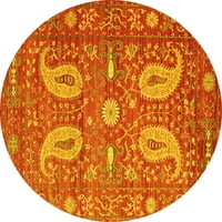 Ahgly Company stroj za pranje unutarnjih okruglih perzijskog žutih prostirki, 6 'kruga