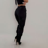 Hlače za Žene Ležerne teretne hlače jednobojne hlače s džepovima modne proljetne jesenske hlače