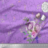 Tkanina od poliesterskog krepa s akvarelnim cvjetnim geometrijskim tiskom širine dvorišta