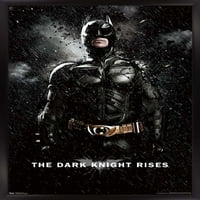 Film o stripu - mračni vitez: Legenda oživljava - plakat za kišni zid Batmana u drvenom magnetskom okviru, 22.375