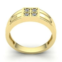 0,5CTW Okrugli rezani dijamantni muški zaručnički prsten zaručnički prsten Čvrsto 10K ruža, bijelo ili žuto zlato