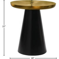 Metalni završni stol od brušenog zlata s mat crnom bazom