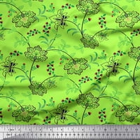 Tkanina Od Poli Georgette s lišćem i cvjetnim umjetničkim otiscima na tkanini širokoj u dvorištu