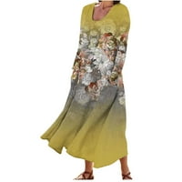 Ženska Maksi haljina, ljetne haljine, kratka mini haljina s printom, jesenske haljine za žene, pletena haljina
