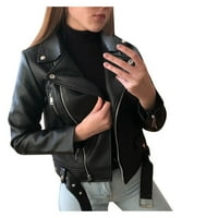 jakne za žene s kapuljačom s patentnim zatvaračem ženska hladna kožna jakna ugrađeni kaput s patentnim zatvaračem