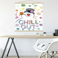Frosti snjegović - zidni poster za odmor s magnetskim okvirom, 22.375 34