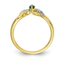 Prsten od žutog zlata s dijamantima i smaragdima od primarnog karatnog zlata
