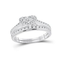 10K bijeli Zlatni okrugli dijamantni komplet za vjenčanje za njega i nju;