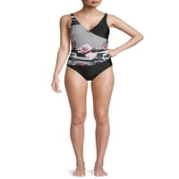 Gloria Vanderbilt Ebony Rose Shirred višak jednodijelni kupaći kostim