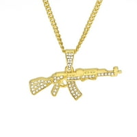 Ogrlice Za Žene, Ogrlica s privjeskom od legure od legure s kubanskim zlatnim lancem u Hip Hop stilu Miami Rasprodaja