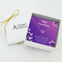 Anavia sretna godišnjica poklon ogrlica, Poklon za godišnjicu vjenčanja za ženu, poklon nakita za izraz ljubavi-[Silver