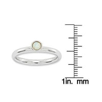 Visoko okrugli stvorili Opal Sterling Silver prsten
