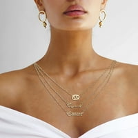 Dvanaest zviježđa zlatne ogrlice za žene ogrlice prijateljstva ogrlice od papirnatih čestitki ogrlice za ključne