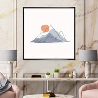 DesignArt 'Sažetak crvenog mjeseca s Mountainscape -om' Moderni uokvireni platno zidni umjetnički tisak