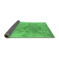 Ahgly Company Unutarnji kvadratni orijentalni smaragdno zeleni prostirke tradicionalne površine, 3 'Trg