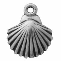 16-inčna ogrlica sa šarmom školjke od školjki od sterling srebra s mini rebrastim pektenskim češljem