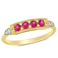 Donje prsten Miabella T. G. W. s рубиновым i бриллиантовым naglaskom od žutog zlata 10 karata, stvorena tvrtka