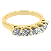 1. Carat TW Diamond Pet kamena vjenčanica u 14k žutom zlatu