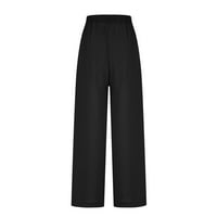 Ženske culotte, široke hlače s elastičnim strukom, casual Palazzo hlače, široke hlače, široke hlače, crne, e-mail