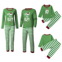 Obiteljski podudaranje Christm pidžama set xm elf tiskane vrhove prugaste hlače za spavanje noćne odjeće