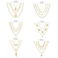 Ženska ogrlica različitih oblika hip hop duge duljine u obliku zvijezde slojevita ženska ogrlica ležerni nakit
