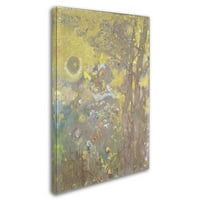 Zaštitni znak likovna umjetnost 'Drveće na žutoj pozadini' platno umjetnost Odilona Redon
