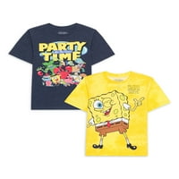 SpongeBob Squarepants Boys Party Time Grafička majica, 2-pak, veličine 4-18