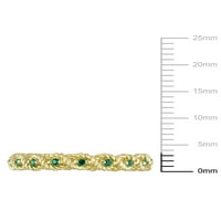 Miabella Ženska karat T.G.W. Stvoren Smaragd 10kt žuto zlato uvijeni vječni pojas
