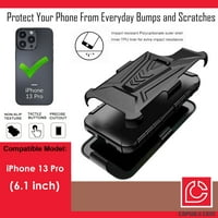 Capsule Case Clues kompatibilan s iPhone Pro [Shock otporan na ocjenu kočija za podrez pojasa teška caza za crno