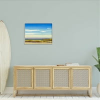 Obalna plaža živopisna plavo nebo obalno slikanje siva uokvirena umjetnička print zidna umjetnost