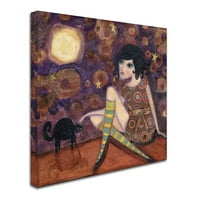 Zaštitni znak likovna umjetnost 'Veliki oči djevojke puni mjesec' platno umjetnost Wyanne