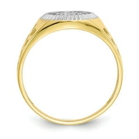 10K čvrsto žuto zlato, dvobojni muški prsten s kubičnim cirkonijem, veličina narukvice 10,5