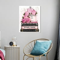 Modne knjige i ljubav moda i glam zidna umjetnost print ružičasta 20x24